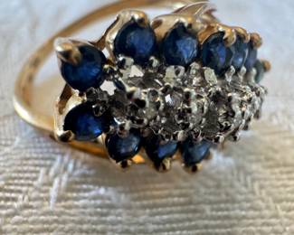 14K Gold with Blue Sapphire Ring