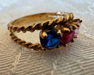 14K Gold with Jewel Cluster Ring