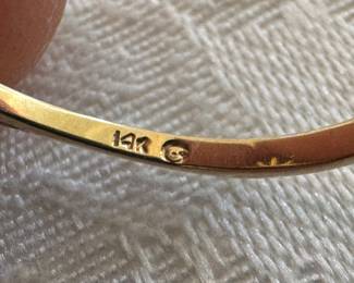 14K Gold with Ruby Marquise Ring