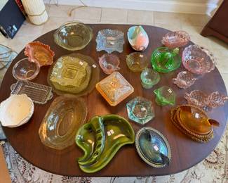 Collection of Depression, Carnival & MCM Glass