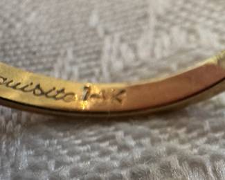 14K Gold with Jeweled Marquis Ring