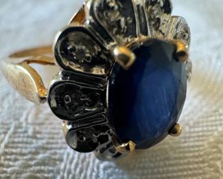 14K Gold & Sapphire Ring