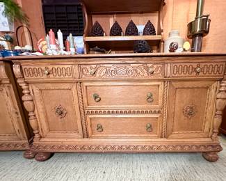 Dining room sideboard, solid oak.