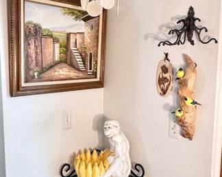 Vintage butterfly & capiz shell decor.