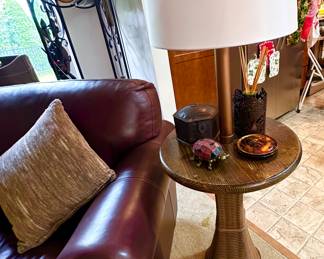 Second wood table lamp.