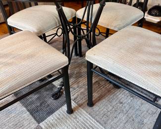 Glass top round table & metal base.