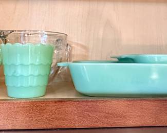 Fireking 2000 Jadite casseroles.