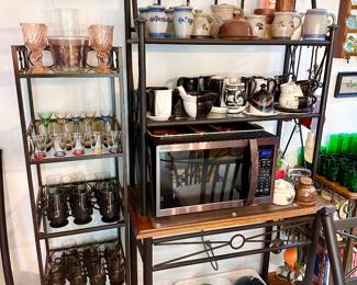 Baker's rack and additional shelving unit.