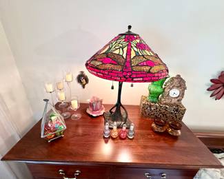 Tiffany style dragonfly lamp.