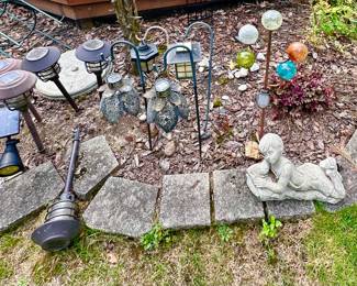 Solar garden walkway lights.