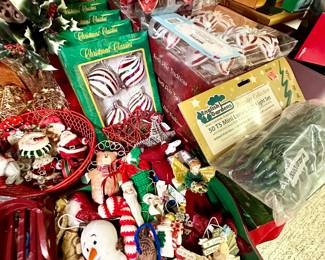 Ornament sets in boxes, lights & individual ornaments.