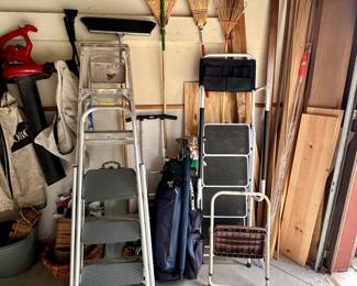 All kinds of ladders and step stools.