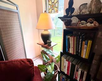 Bookcases in the family room.