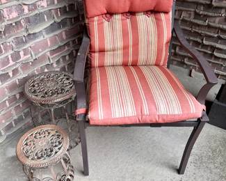 Front porch chair & tables.