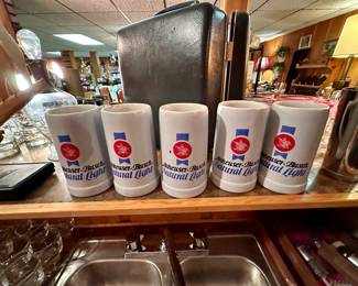 Anheuser Busch stoneware mugs.