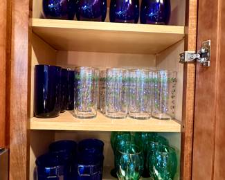 Cobalt blue glassware.