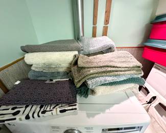 Bathroom floor rugs.