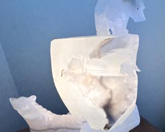 Unusual polar bear onyx iceberg lamp.  Beautiful!