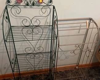 2 DECORATIVE METAL RACKS