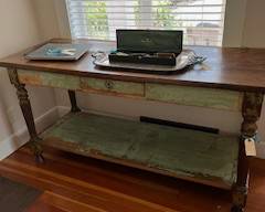 Antique Painted Library Table