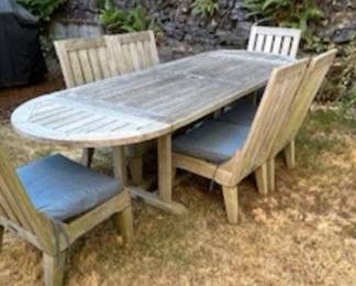 Smith & Hawken Teak Table & Chairs