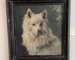 Antuque Dog Oil Painting