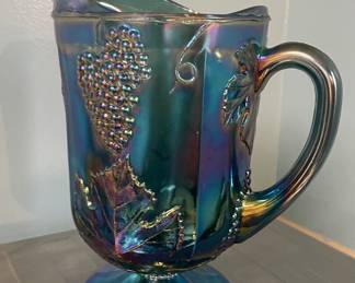 Carnival Glass Pitcher Peacock