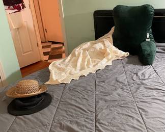 Hand Crafted Crochet Bedspread, Ladies Hats, Back Support Pillow, Ladies Fancy Dresswear