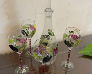 Hand Painted Wine Decanter