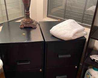 Metal File Cabinets, Lamp