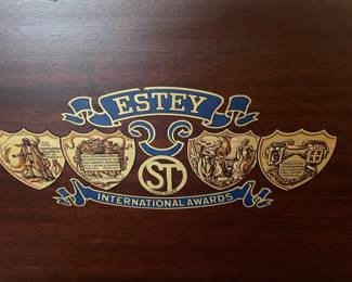 Estey International Awards Console Piano with Original Keys Emblem