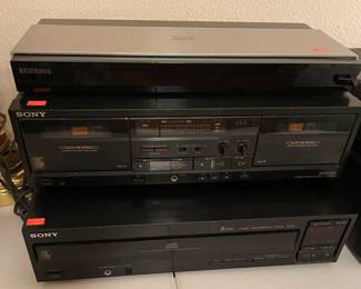 Sony 5 Disc CD Player, Sony Cassette Player, Samsung Blu-Ra 3D