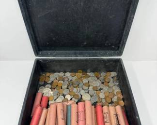 Black Box Overflowing w/ American Coins:  Indian Head, Buffalo Nickels & More	