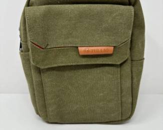 TULLIO Small Crossbody Canvas Camera Sling Bag - Olive Green	