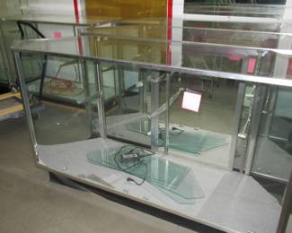 counter height full vision display cases
