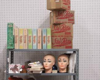 Old stock curlers, heads, critter sitters