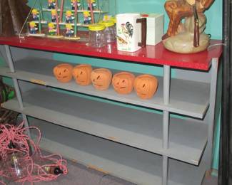 Loads of shelving, display fixtures, display cases