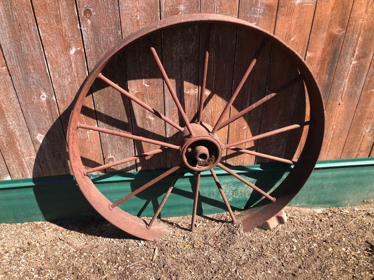 Rusty Antique Wagon Wheel