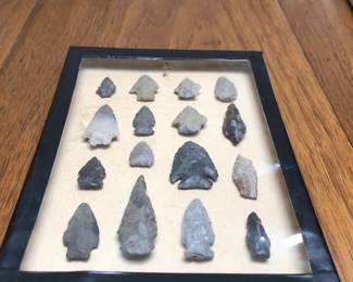 Ancient Indian Arrowpoints from Barren County, Kentucky.