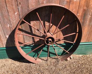 Rusty Antique Wagon Wheel