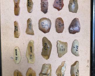 Flake Knives and Serapers from Garcia Site, New Orleans, Louisiana. Collected by M.Glory, Metaine, Louisiana.