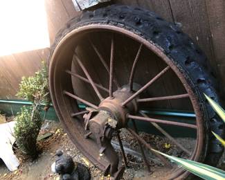 Antique Rusty Wagon Wheel