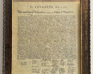Framed Declaration Reprinted