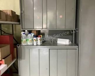 Industrial sliding door shop cabinet