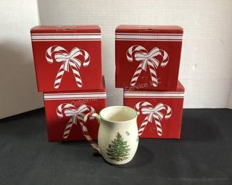 Spode Christmas Mugs with peppermint handle
