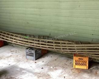 Antique wood canoe frame