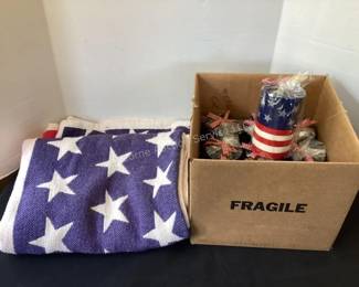 American Flag Throw & Candles