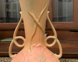Weller Two Handle Wild Rose Vase 