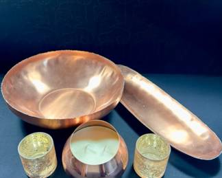 Crate & Barrel and West Elm Copper Rose Gold Decor