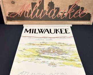 Milwaukee Rustic Wood Skyline Artwork & Milwaukee Magazine Print